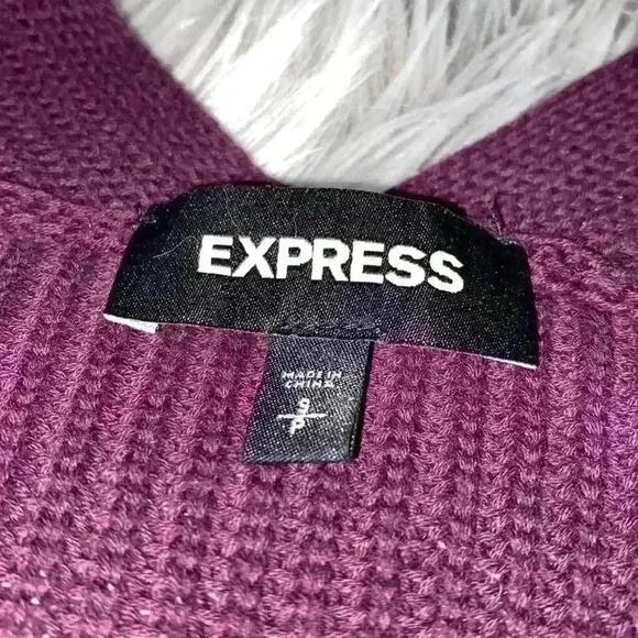 Plum Cold-Shoulder Cut-out Knit Sweater, SP - Picture 4 of 6